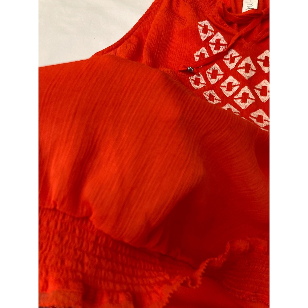 White House‎ Black Market Orange Sleeveless Top Embroidered Blouse - Picture 7 of 10